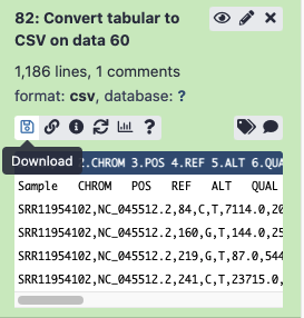 Where to click to download your newly converted CSV