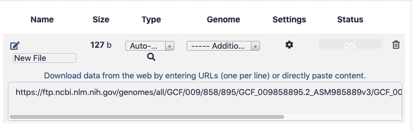 Galaxy fetch data window with address in the box